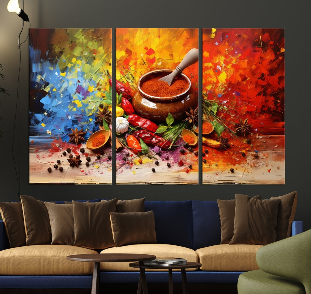 Abstract Spoonful of Spice Art Print Kitchen Herbs and Spices