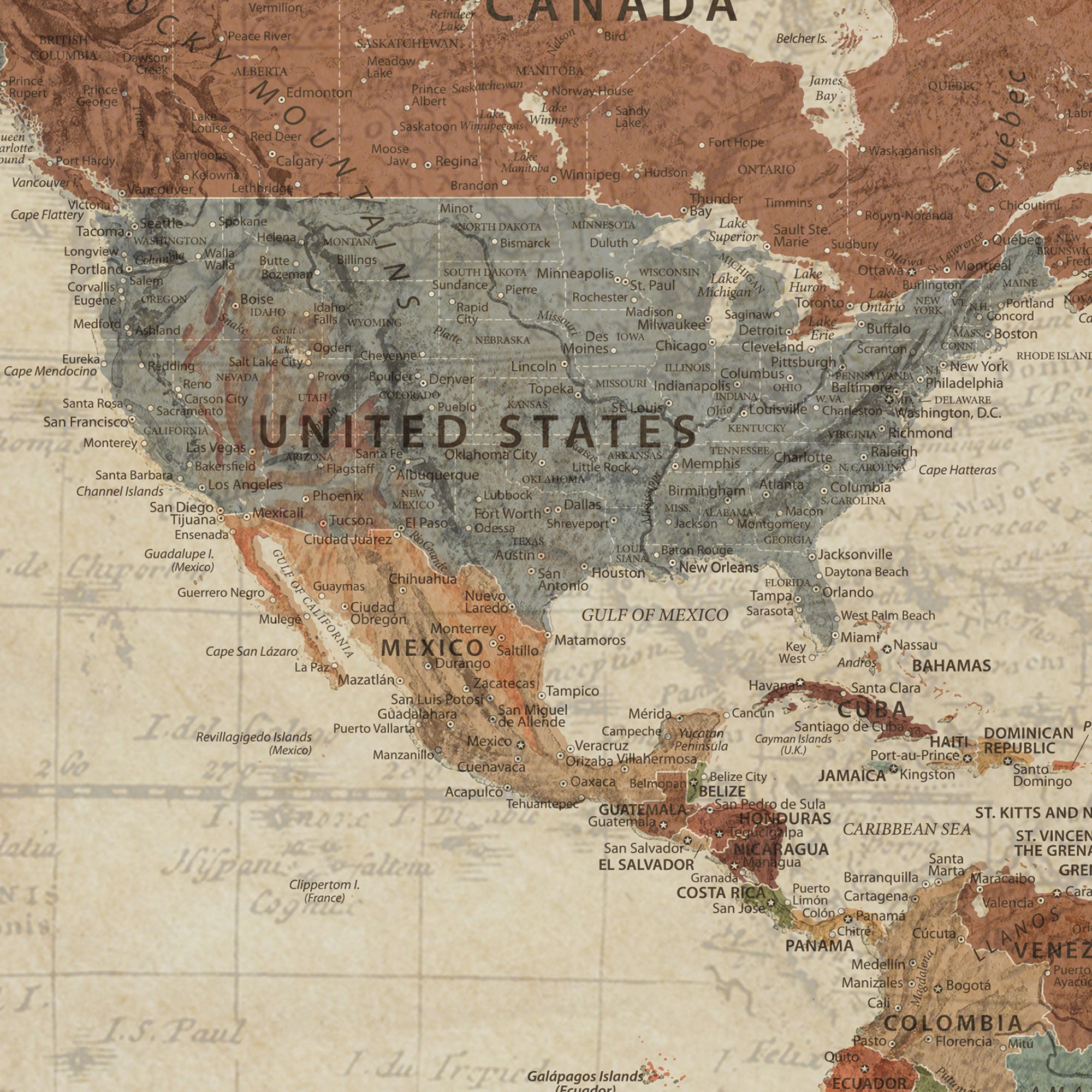 10741176-MGV-CV-36X24-Push Pin Customize World Map Wall Canvas Print – Personalized Travel Tracker with Pins – Custom Wall Art Canvas for Home Office Decor