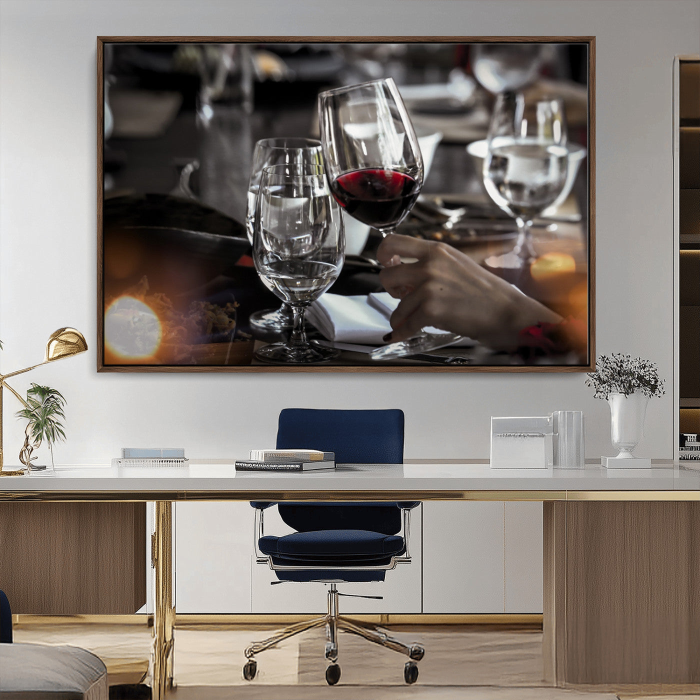 MGV-FC-36X24 - Red Wine and Glass Canvas Print