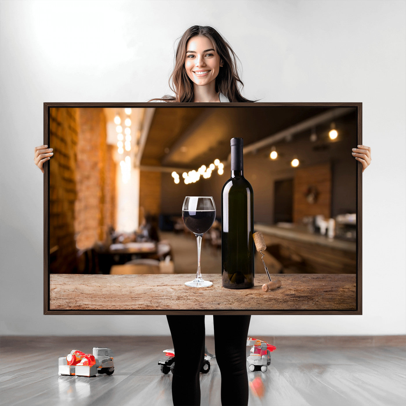 85278-MGV-CV-36X24-Wine and Bottle Wall Art Canvas Print