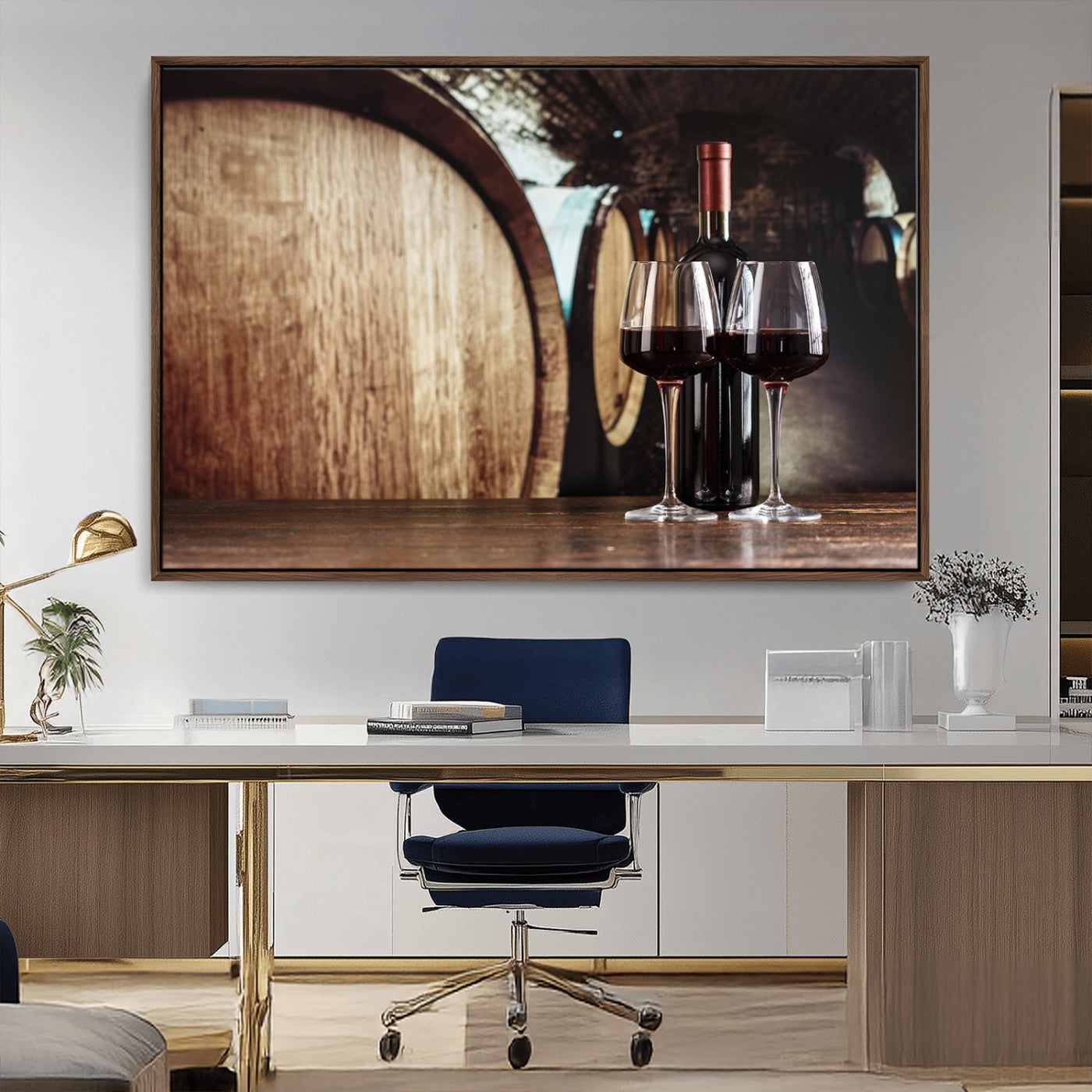 MGV-FC-36X24 - Wine and Barrel Wall Art Canvas Print