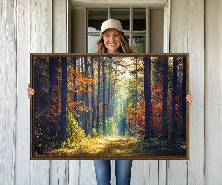 The Dark Forest canvas wall art showcases a captivating forest landscape.