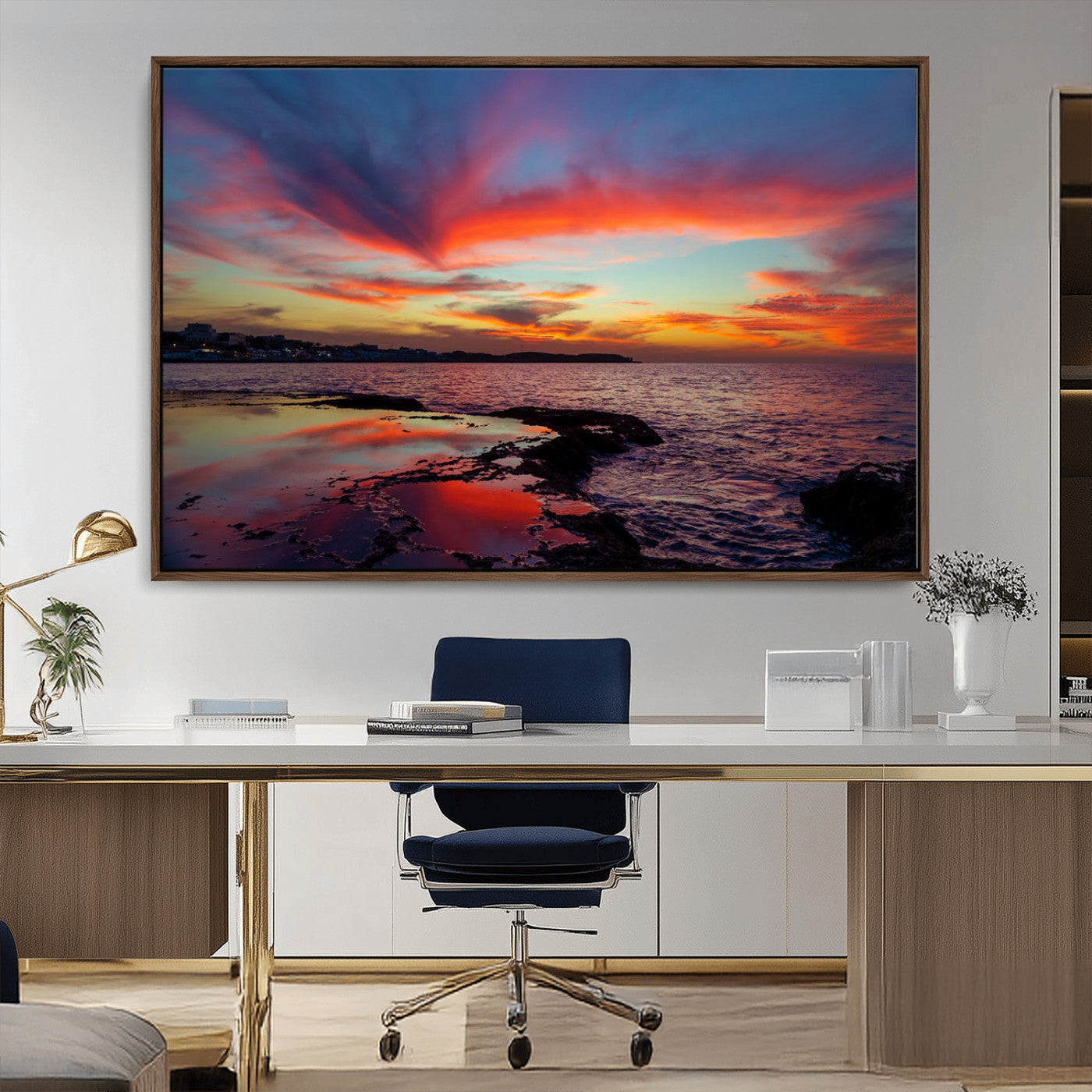 MGV-FC-36X24 - Glorious Sunset on The Beach Wall Art Canvas Print