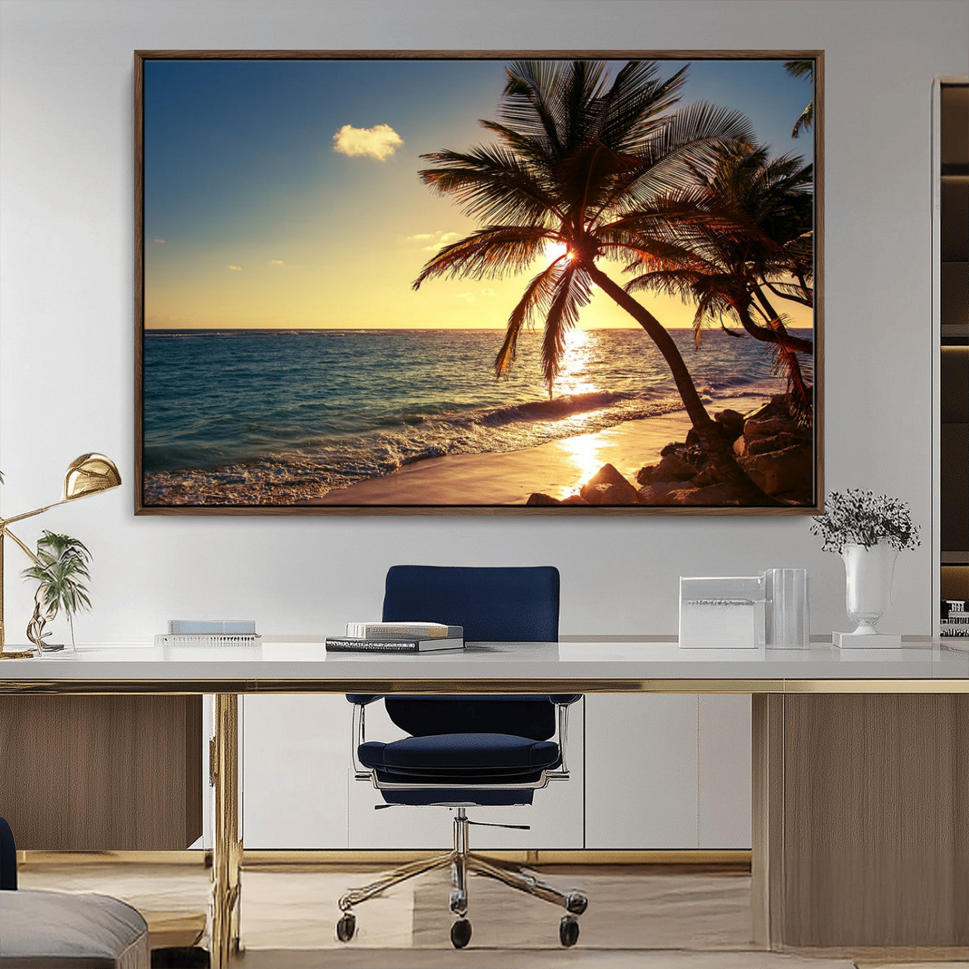 MGV-FC-36X24 - Sunset Palm Trees Wall Art Canvas Print