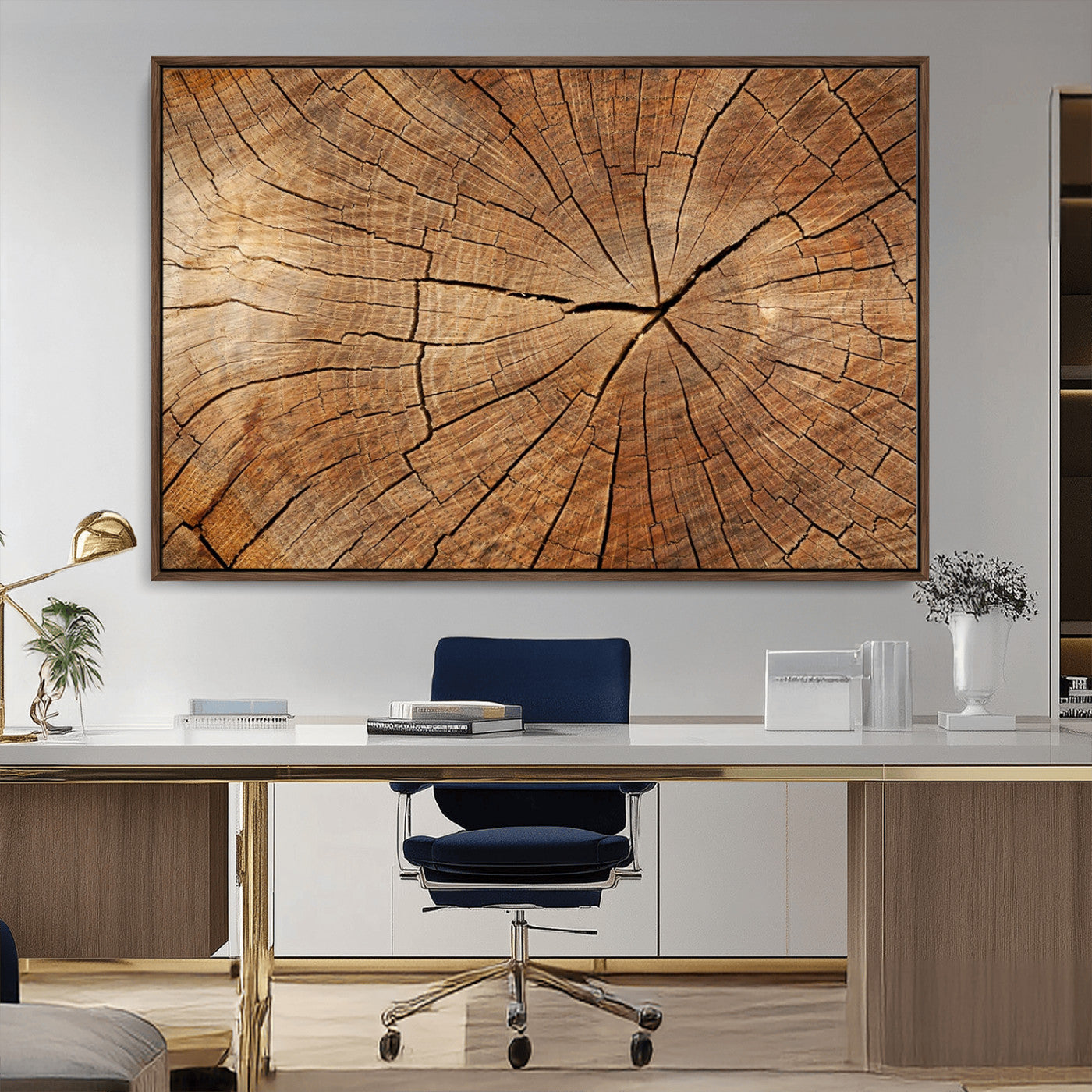 MGV-FC-36X24 - Tree Ring Canvas Art, Rustic Wood Grain Wall Art, Tree Slice Decor for Modern Homes, Giclee Multi-Panel Print, Tree Ring Wall Art Set