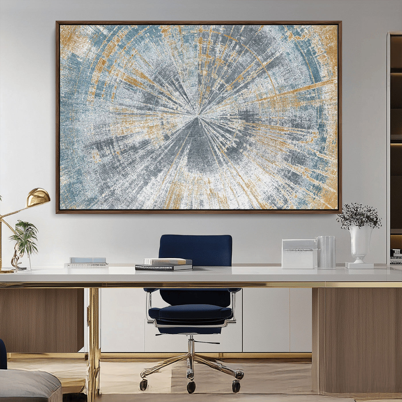 MGV-FC-36X24 - Radiant Abstract Wood Rings Canvas Art – Modern Triptych Wall Decor for Living Room or Farmhouse Decor