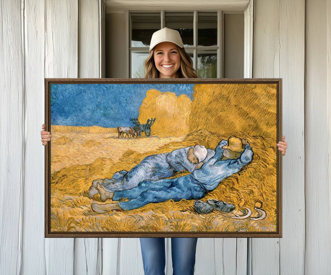 A Vincent Van Gogh Nature canvas print depicting resting farmers.