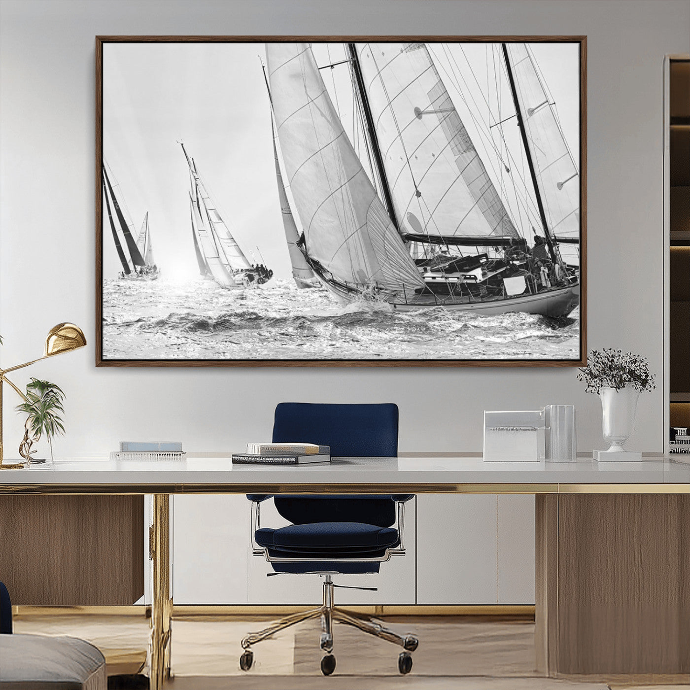 MGV-FC-36X24 - Yacht Sailboat Regatta Canvas Wall Art Canvas Print