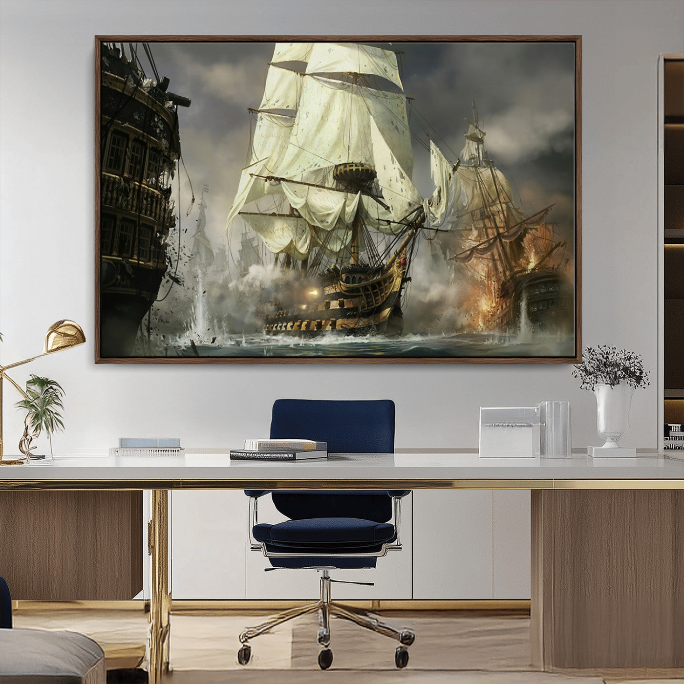 MGV-FC-36X24 - Pirate Ship War Wall Art Canvas Print