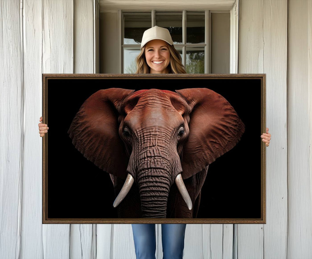 The Wild Elephant Wall Art Canvas Print is displayed prominently.