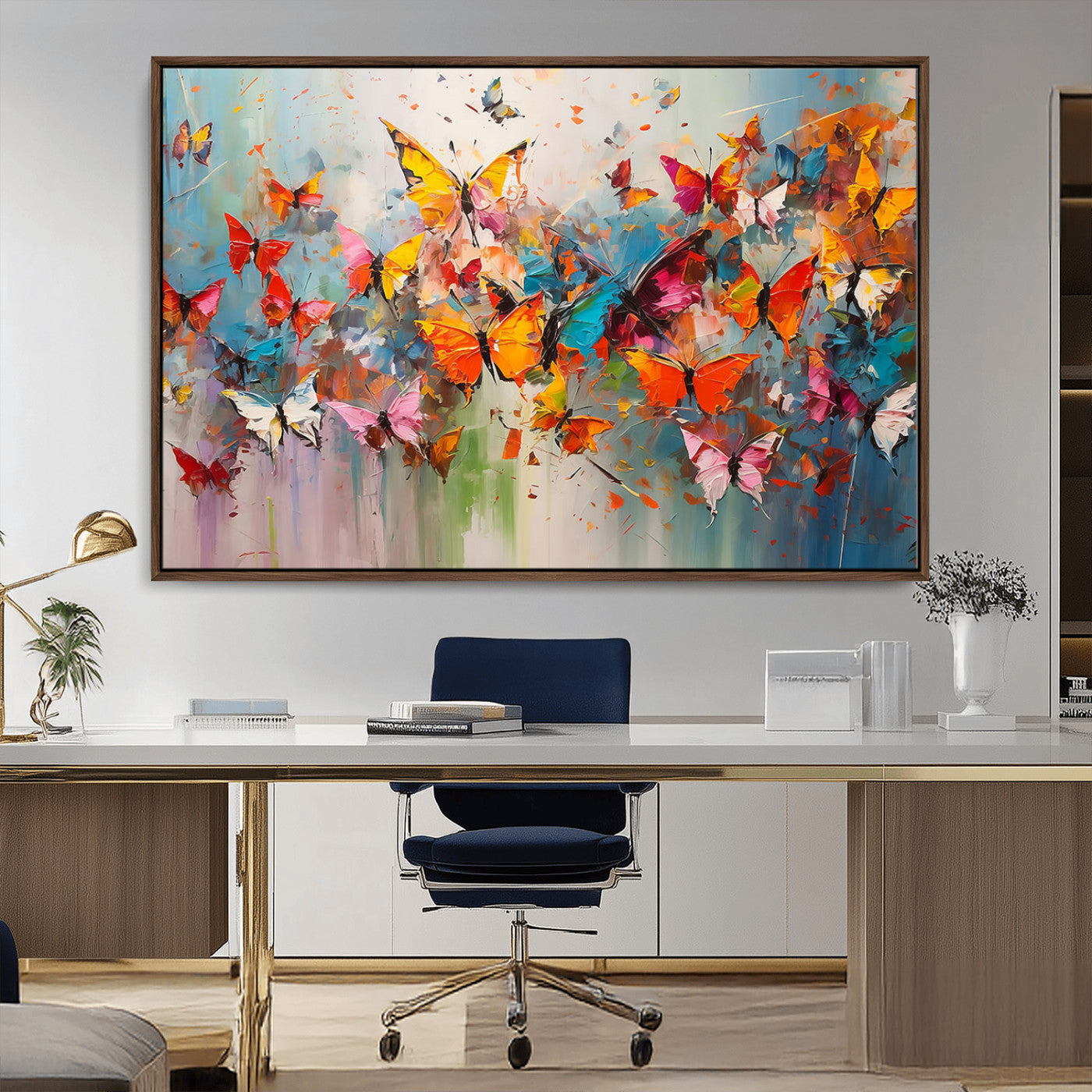 -Abstract Butterfly Wall Art Canvas Print