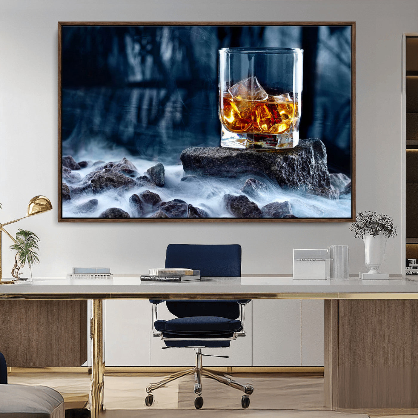 MGV-FC-36X24 - Whiskey Ice Wall Art Canvas Print