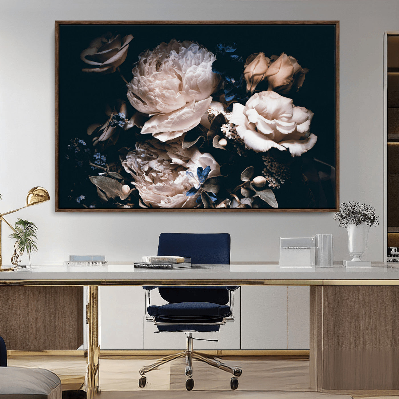 MGV-FC-36X24 - Pink Peonies Flowers Large Canvas Art Print