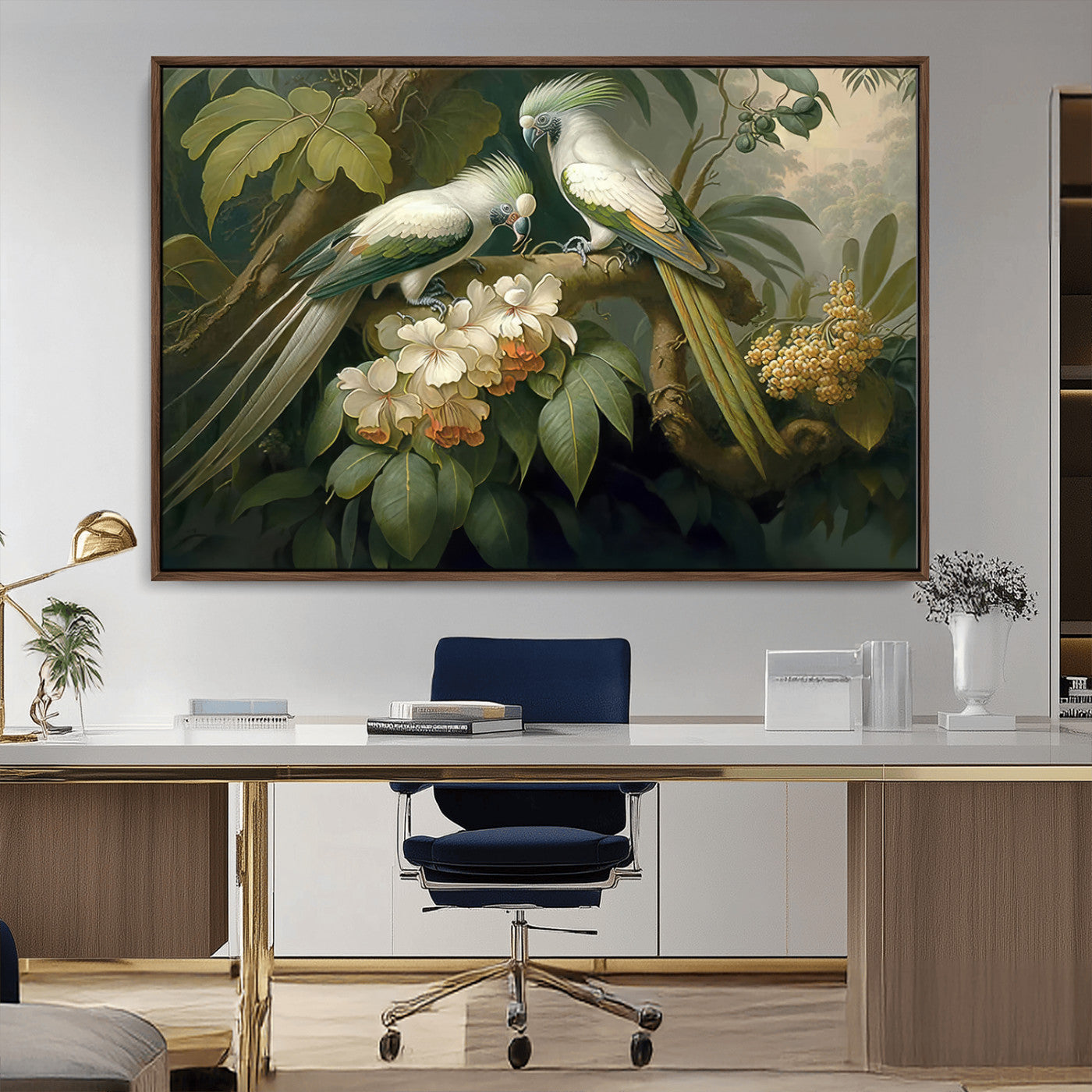 -Tropical Paradise Print Wall Art Stunning Artwork of a Parrot in a Lush Forest with Beautiful