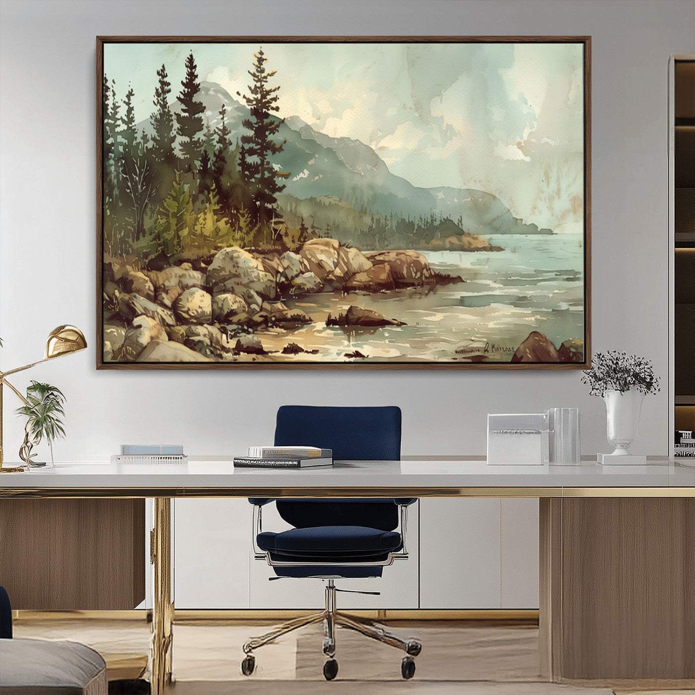 MGV-FC-36X24 - Abstract Acadia National Park Wall Art Canvas Print - Stunning 3-Panel Wall Art Canvas Print, Framed, Ready to Hang
