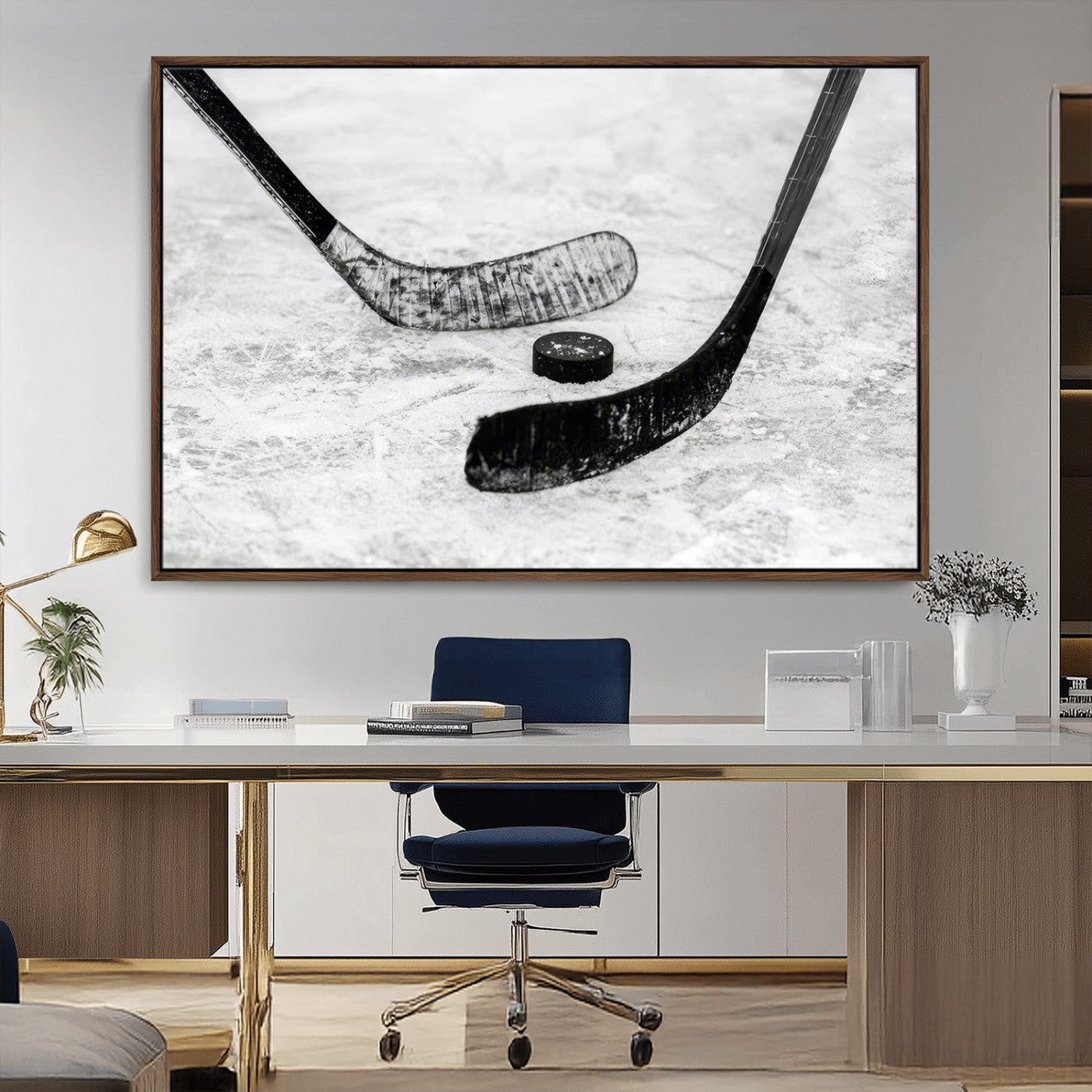 MGV-FC-36X24 - Winter Ice Hockey Sport Canvas Wall Art Print - Hockey Wall Art Print