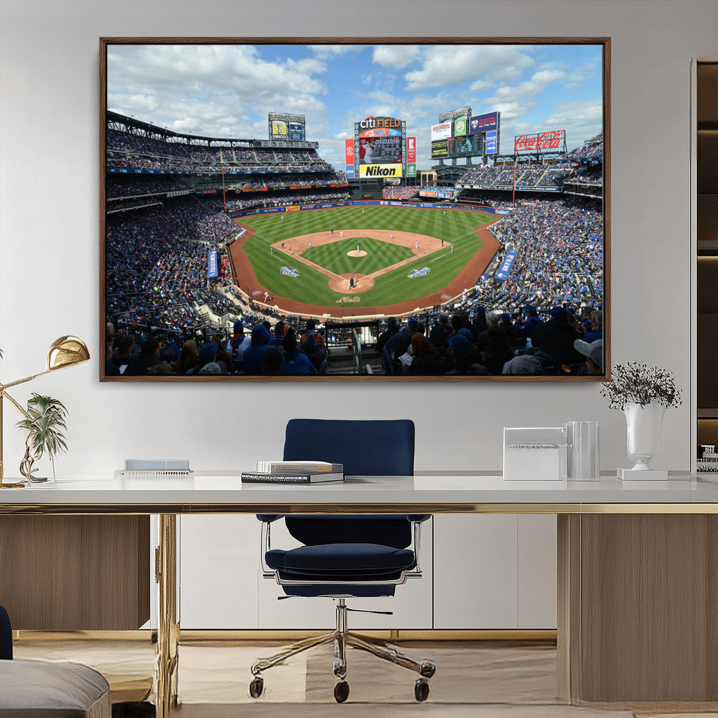 MGV-FC-36X24 - New York Mets Baseball Team Print - Citi Field Stadium Wall Art Canvas Print