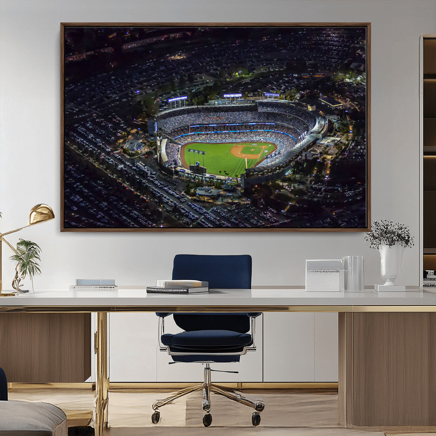 MGV-FC-36X24 - Los Angeles Dodgers Baseball Team Print - California Dodger Stadium Wall Art Canvas Print