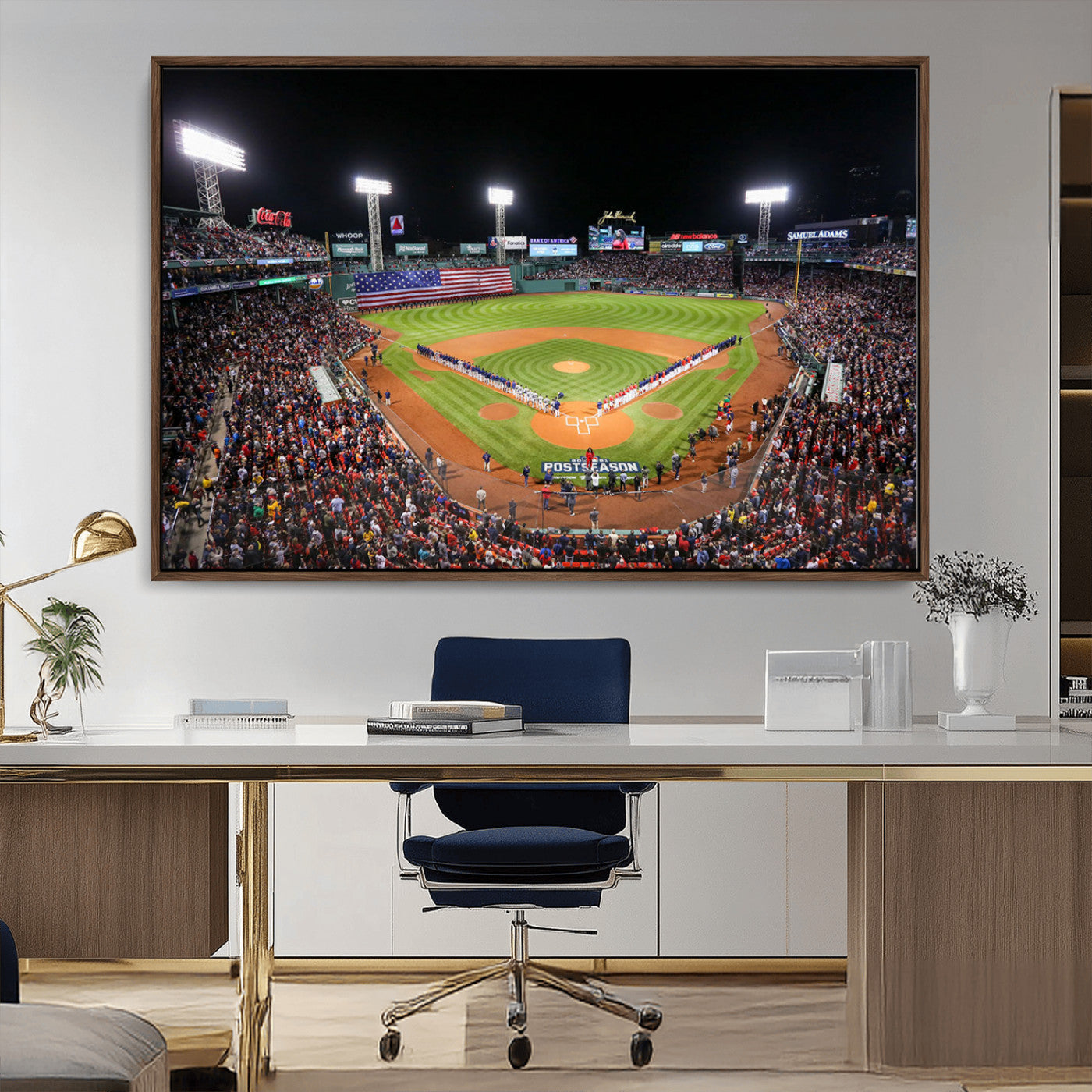 MGV-FC-36X24 - Fenway Park Wall Art Canvas Print | Large Baseball Stadium Canvas Print for Boston Red Sox Fans | Framed Ready-to-Hang Boston Sports Decor Artwork