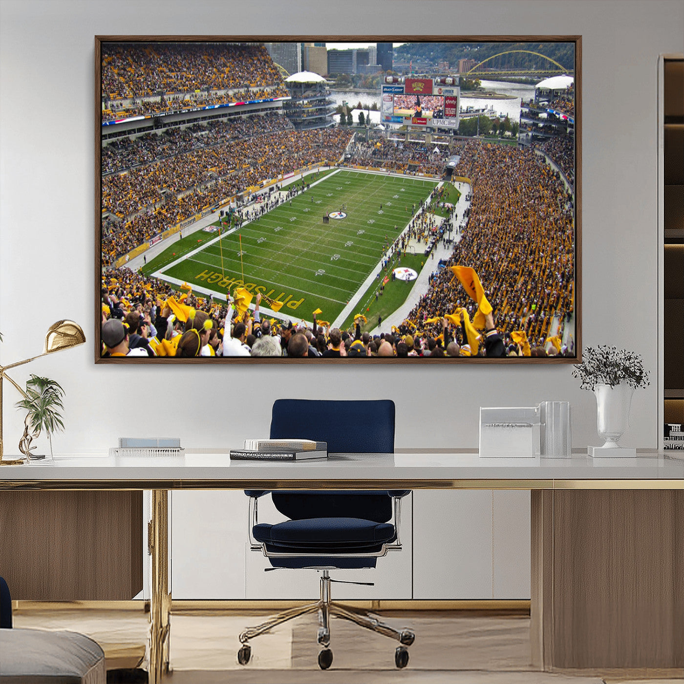 MGV-FC-36X24 - Pittsburgh Steelers Football Team Print - Pittsburgh Heinz Field Stadium Wall Art Canvas Print