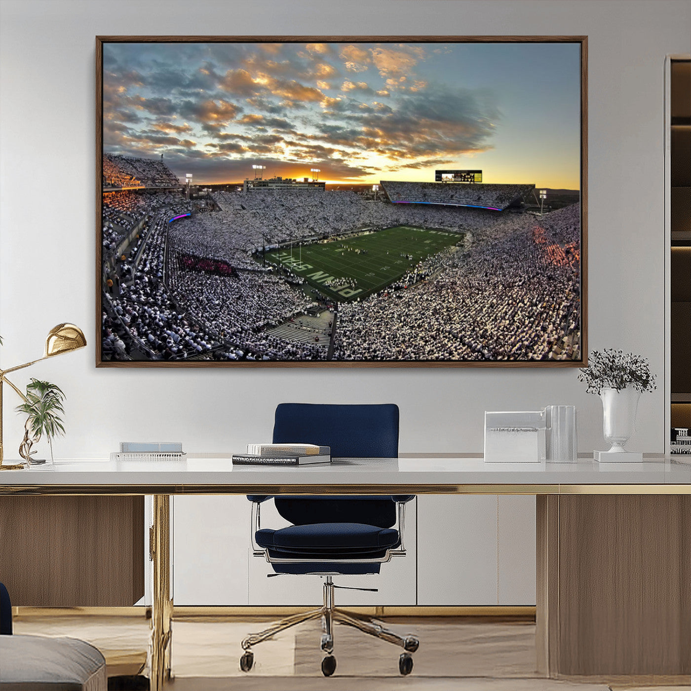 MGV-FC-36X24 - Beaver Stadium Wall Art - Penn State Stadium Wall Art | Penn Nittany Lions Football Match for Sport Room Decor