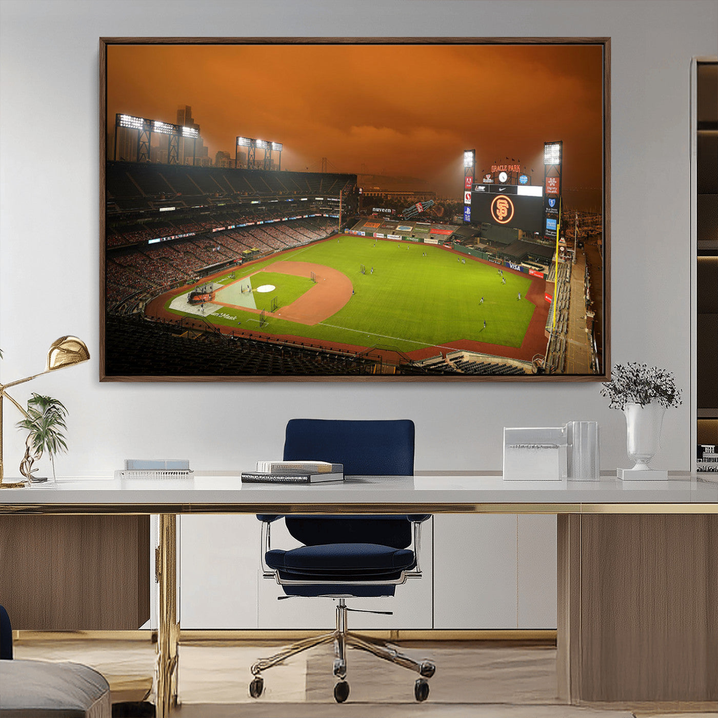MGV-FC-36X24 - San Francisco Giants Baseball Team Print - Oracle Park Stadium Wall Art Canvas Print