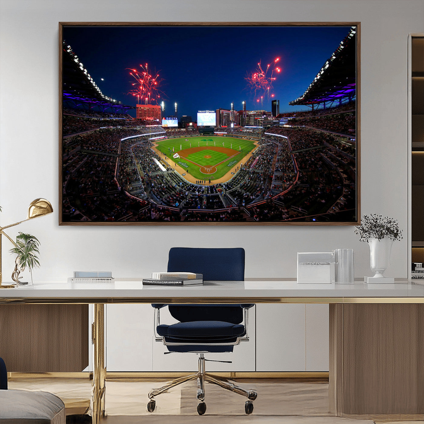 MGV-FC-36X24 - Truist Park Atlanta Braves Baseball Stadium Wall Art Print | Large 3-Panel Canvas Print for Sports
