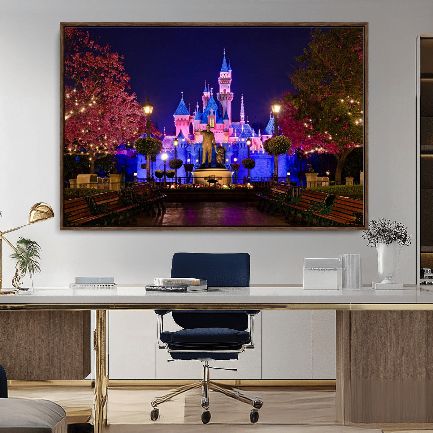 MGV-FC-36X24 - Castle Large Wall Art Disney Magic Kingdom Kids Room Decor - Disney World Christmas Home Decor Child