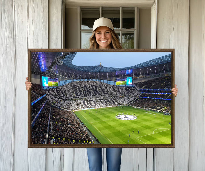 At Tottenham Hotspur Stadium, the Premier League wall art stands out.