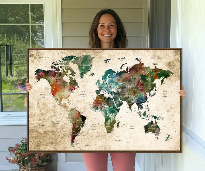 World Map Wall Art Print.