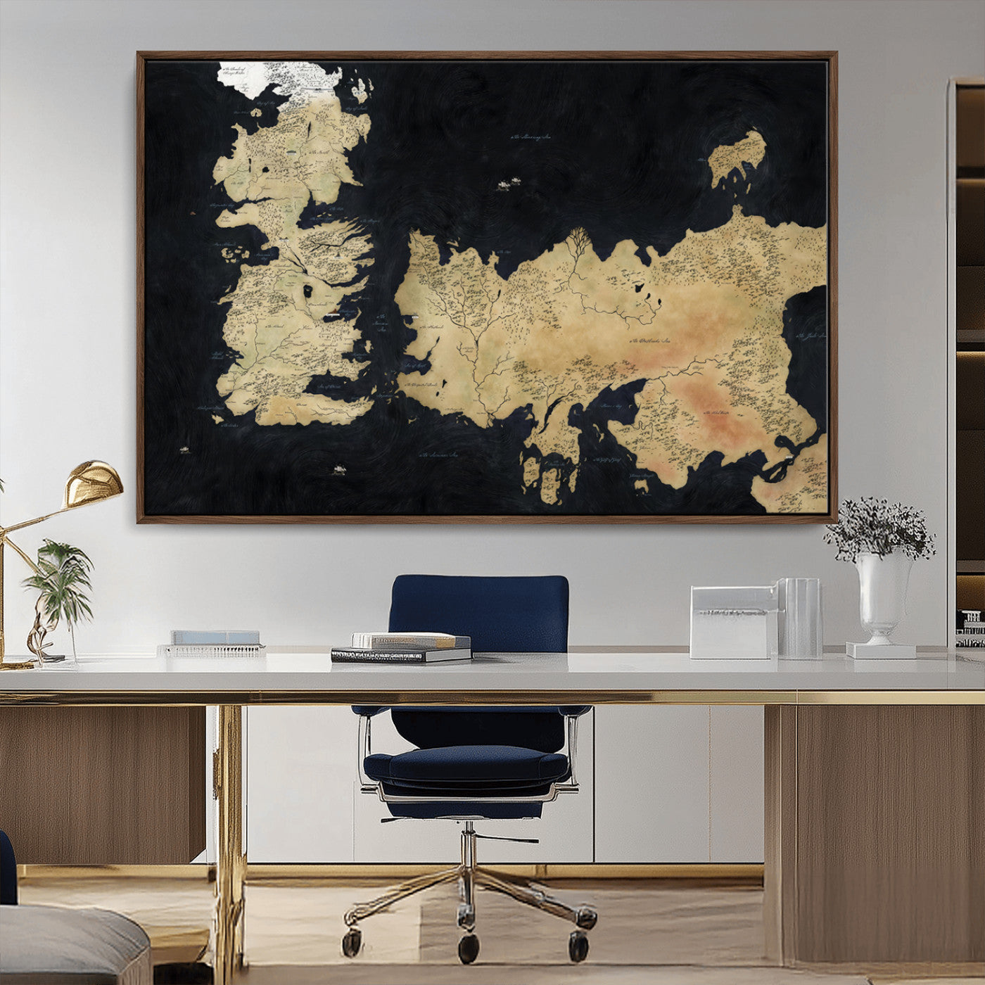 MGV-FC-36X24 - Push Pin World Map Canvas Print – Framed Wall Art for Couples to Track Their Travels – Anniversary