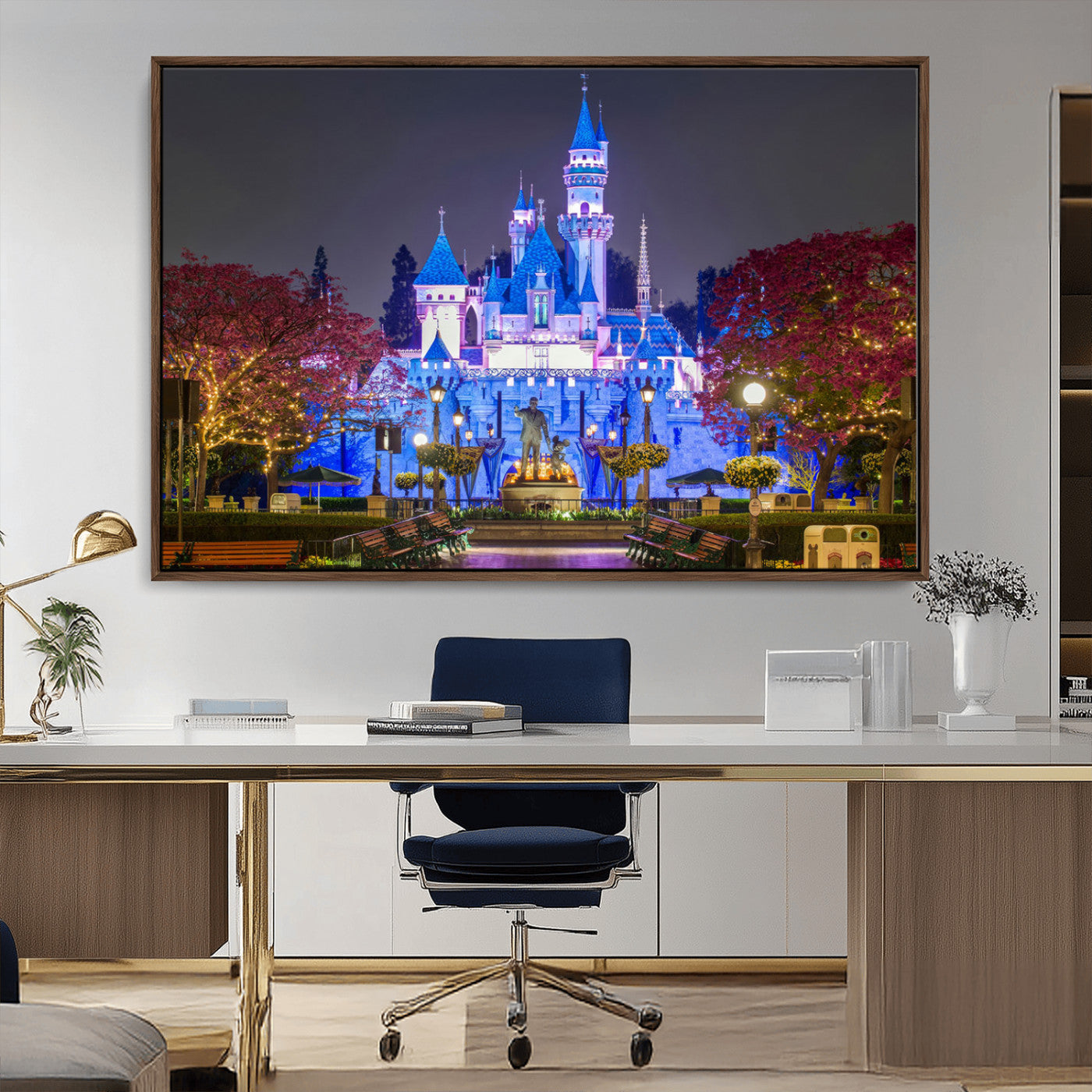 66710-MGV-CV-36X24-Large Disney Castle Wall Art Canvas Print - Magic Kingdom Kids Room Decoration Disney World