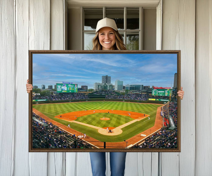 Wrigley Field Cubs canvas wall art.