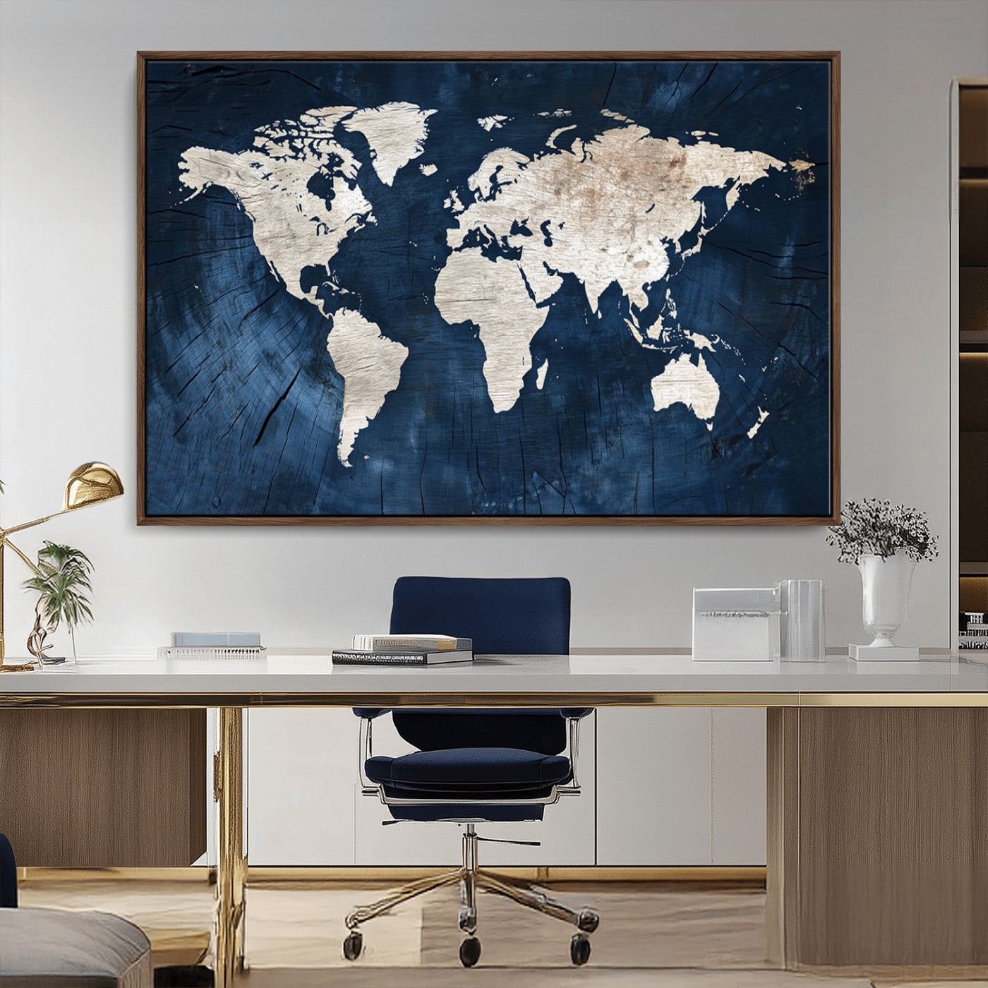 MGV-FC-36X24 - Push Pin World Map Canvas Print – Framed Wall Art for Couples to Track Their Travels – Anniversary