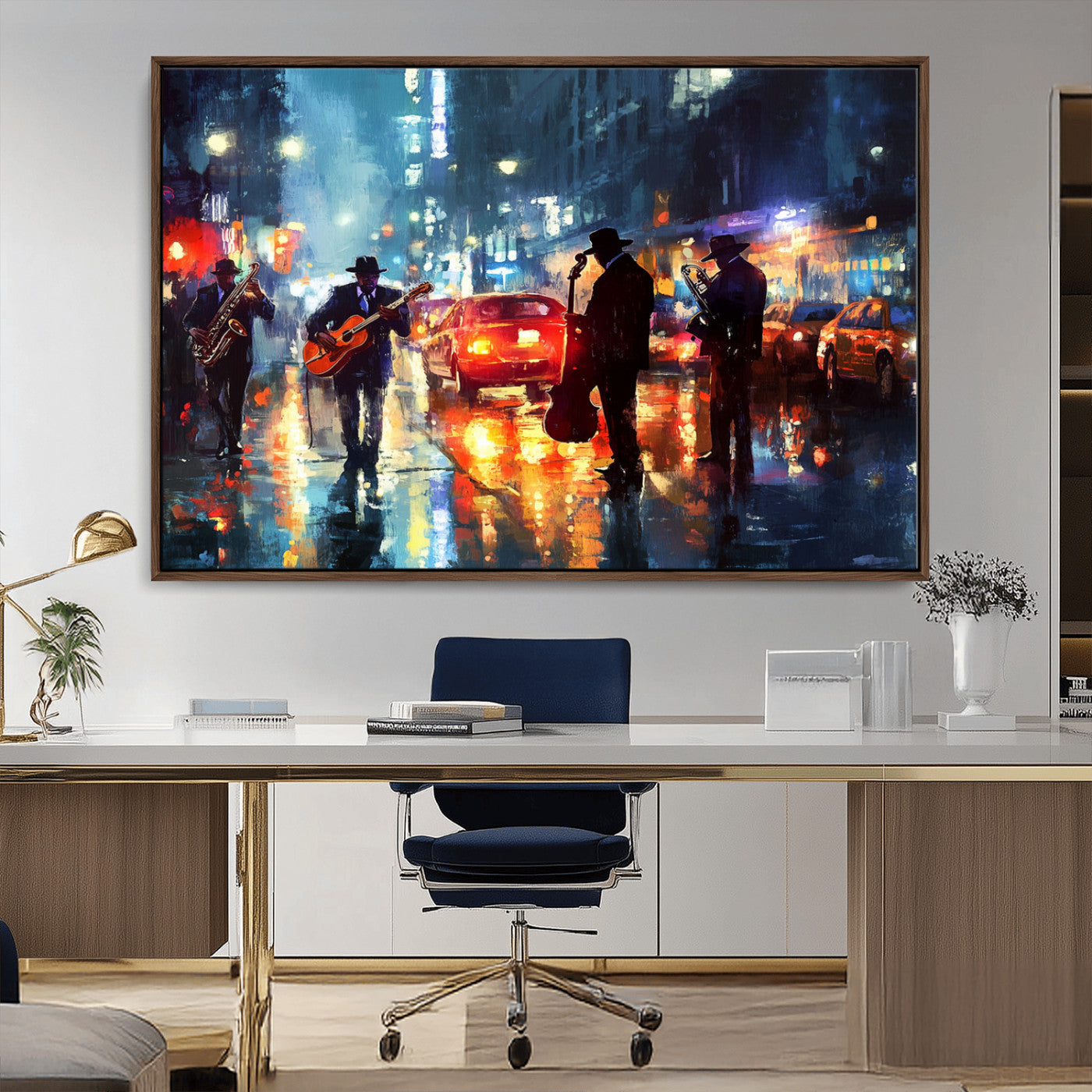 MGV-FC-36X24 - African American Jazz Canvas - Abstract Music Wall Art Print - Abstract Jazz Wall Art Framed Prints