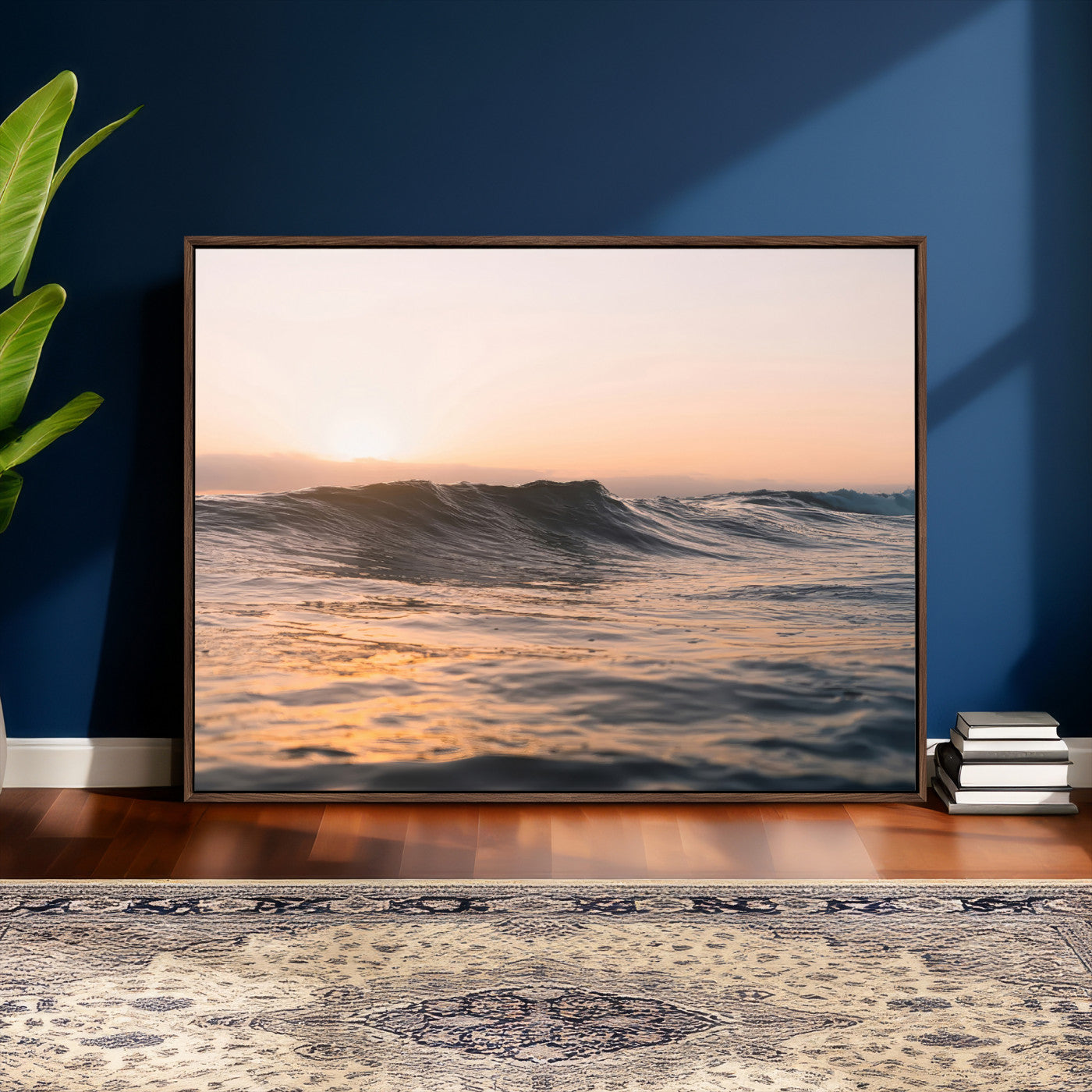 46299358-MGV-CV-36X24 - Golden Sunset Ocean Wall Art – Tranquil Waves & Peaceful Horizon Canvas Print, Soft Light and Evening Glow for Serene Beach, Home or Nature Decor