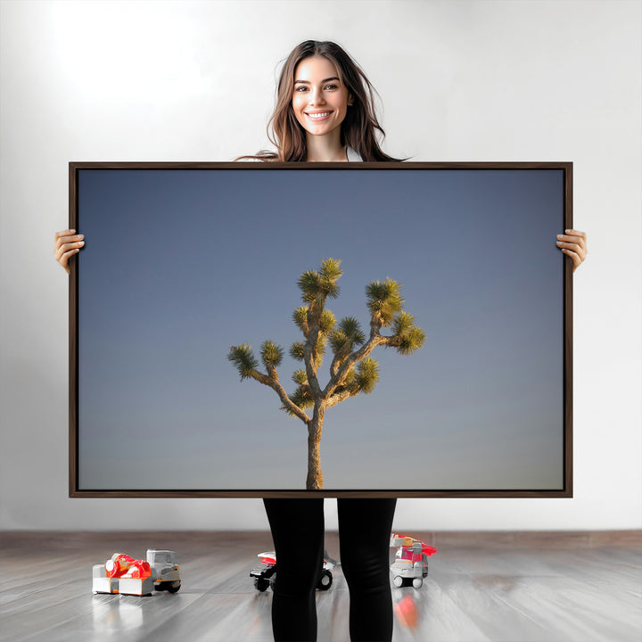 Joshua Tree Art Wall Art Canvas Print, Framed Desert Landscape Art Picture Print, Southwestern Nature Perfect Southwestern Boho Decor