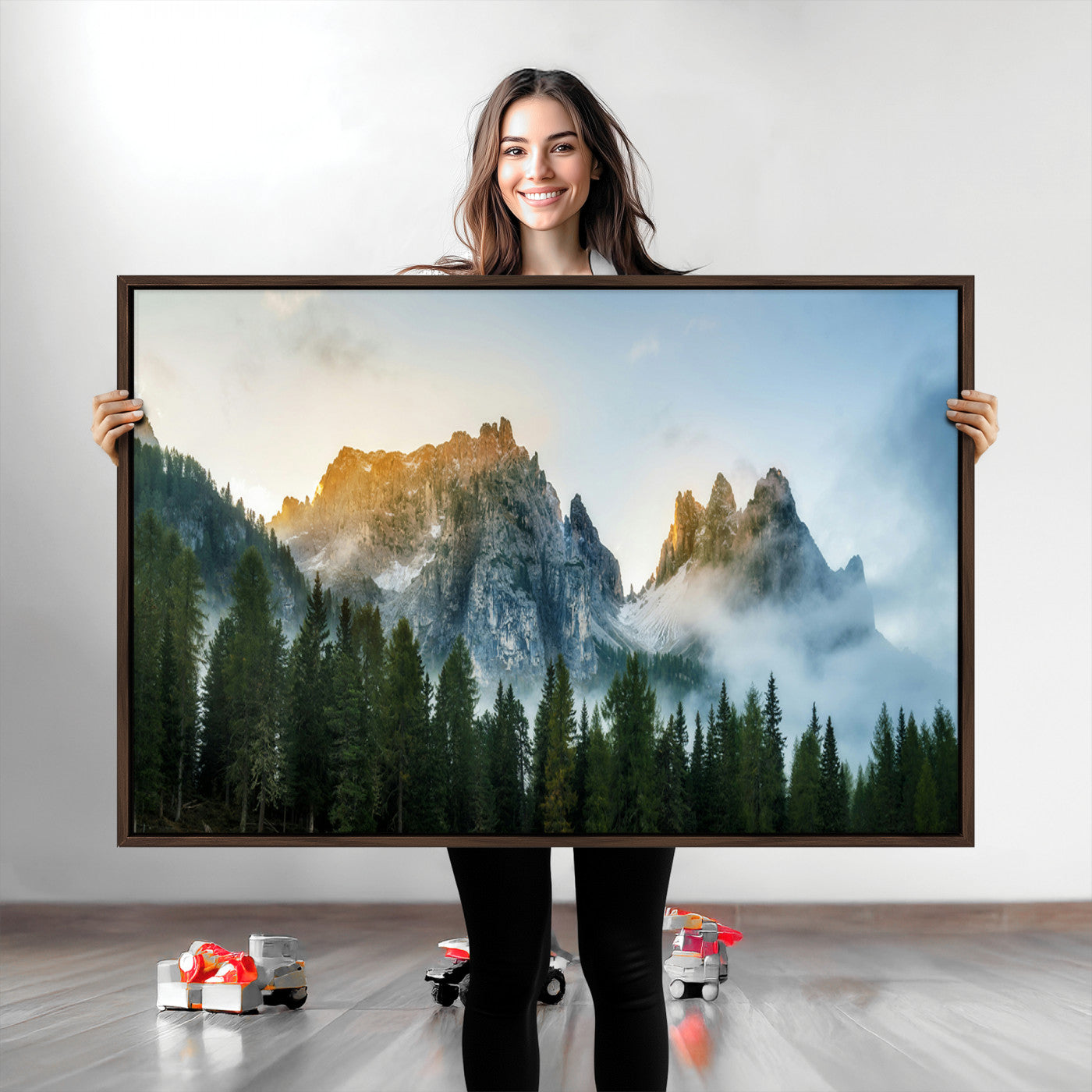 Wilderness Wall Art - Framed Nature Landscape Decor, Mountain Wall Art Canvas Print, Framed Nature Landscape Decor Art
