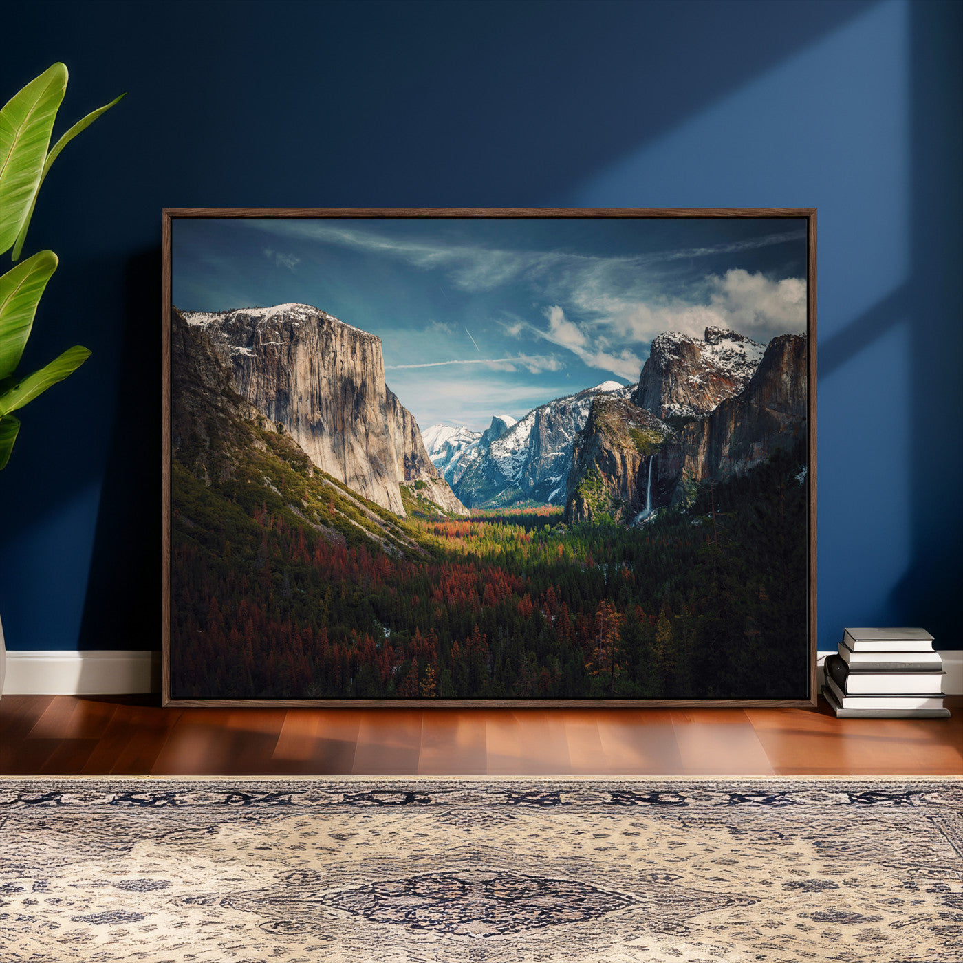 15244033-MGV-CV-36X24 - Yosemite National Park Wall Art – Framed Mountain Landscape El Capitan Canvas Print Scenic Decor for Home, Office Decor