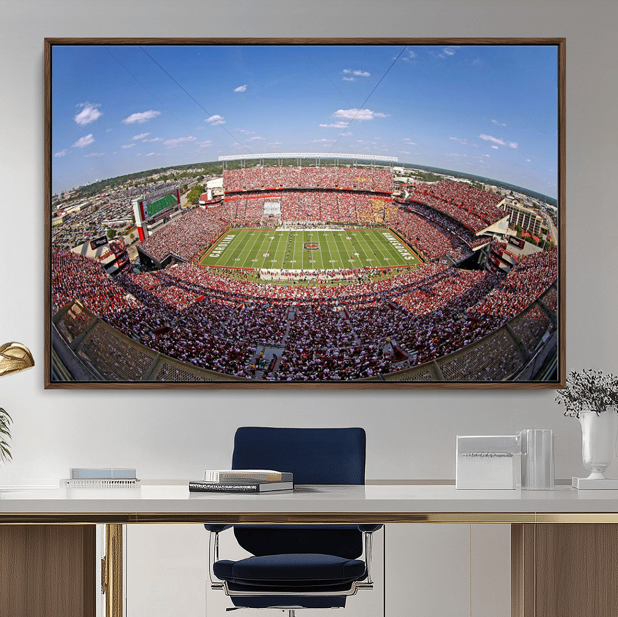 29492070-MGV-FC-36X24 - William Brice Stadium Wall Art Canvas Print – Stadium Crowd Sports Field Outdoor Event Football Game Artwork for Home Office