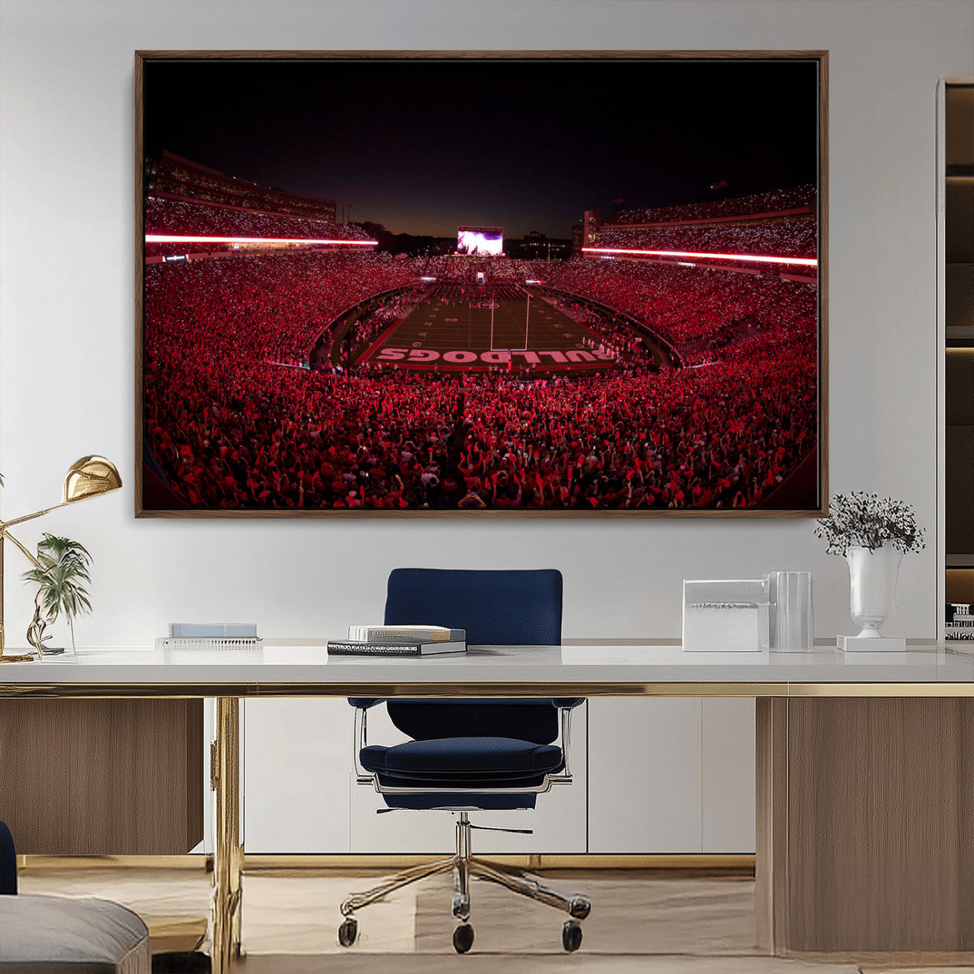 Dooley Stadium Wall Art Print, Sports Arena Canvas Wall Art, Dooley Field at Sanford Stadium Canvas Print, Modern Athletic Field Art Printing