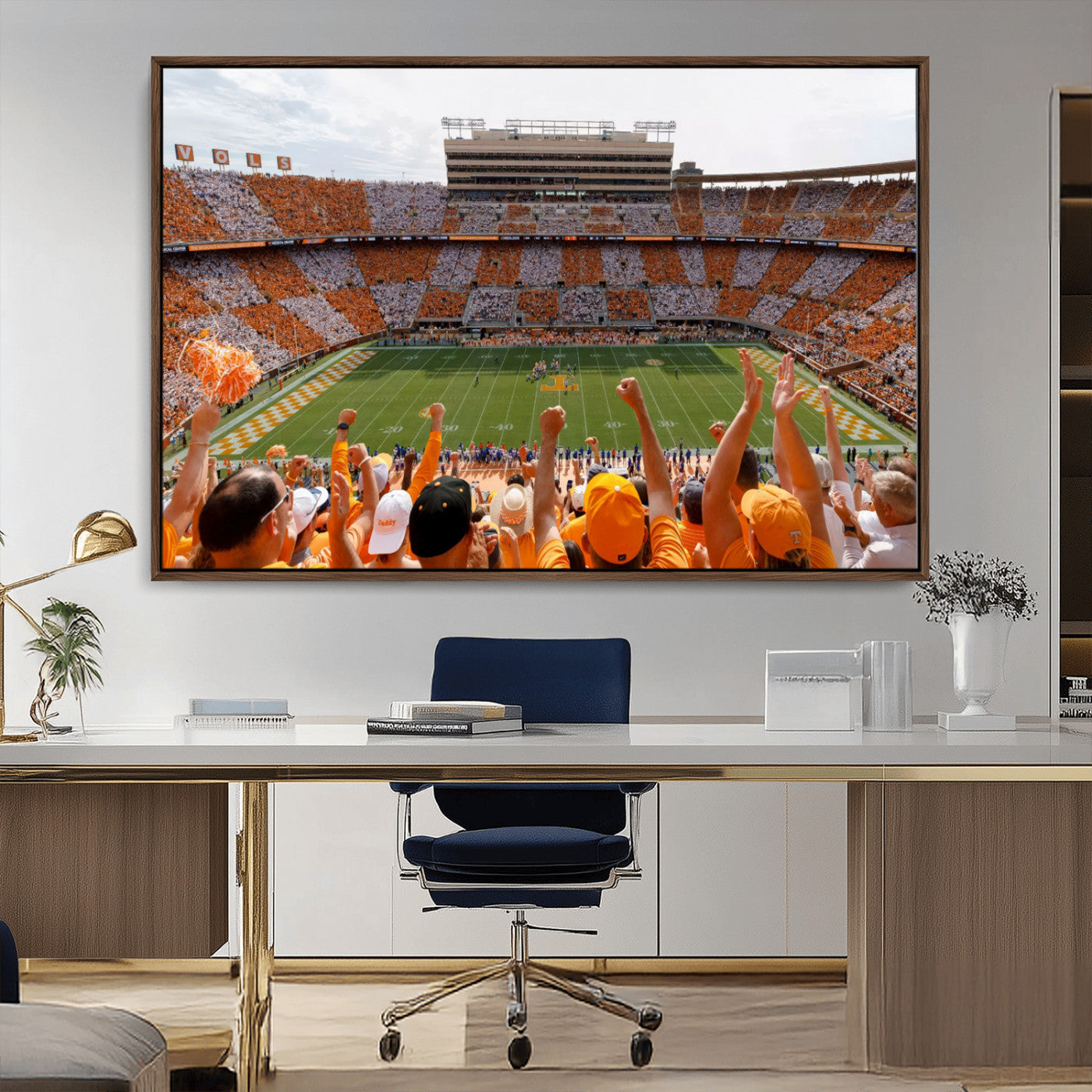 76011417-MGV-CV-36X24-Tennessee Neyland Stadium Wall Art Print, Sports Arena Canvas Wall Art, Panoramic Stadium Canvas Print, Modern Athletic Field Art Printing