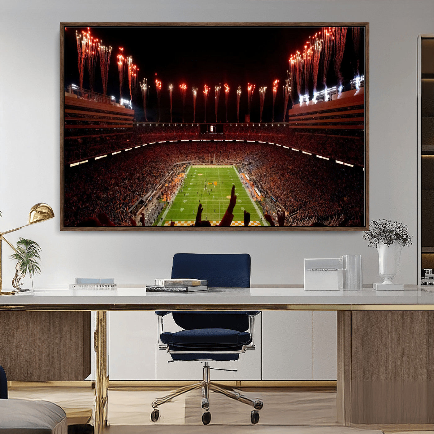 73358115-MGV-CV-36X24-Tennessee Neyland Stadium Wall Art Print, Sports Arena Canvas Wall Art, Panoramic Stadium Canvas Print, Modern Athletic Field Art Printing