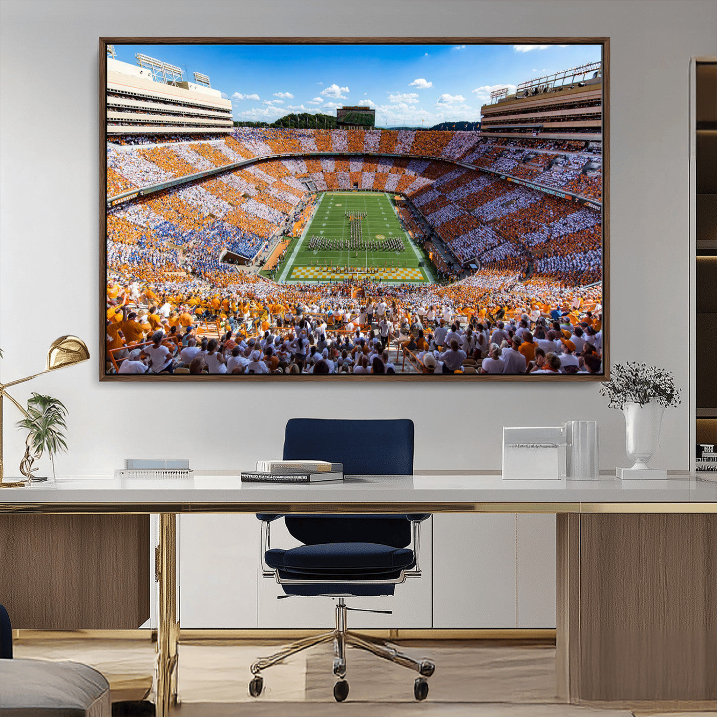 Tennessee Neyland Stadium Wall Art Print, Sports Arena Canvas Wall Art, Panoramic Stadium Canvas Print, Modern Athletic Field Art Printing