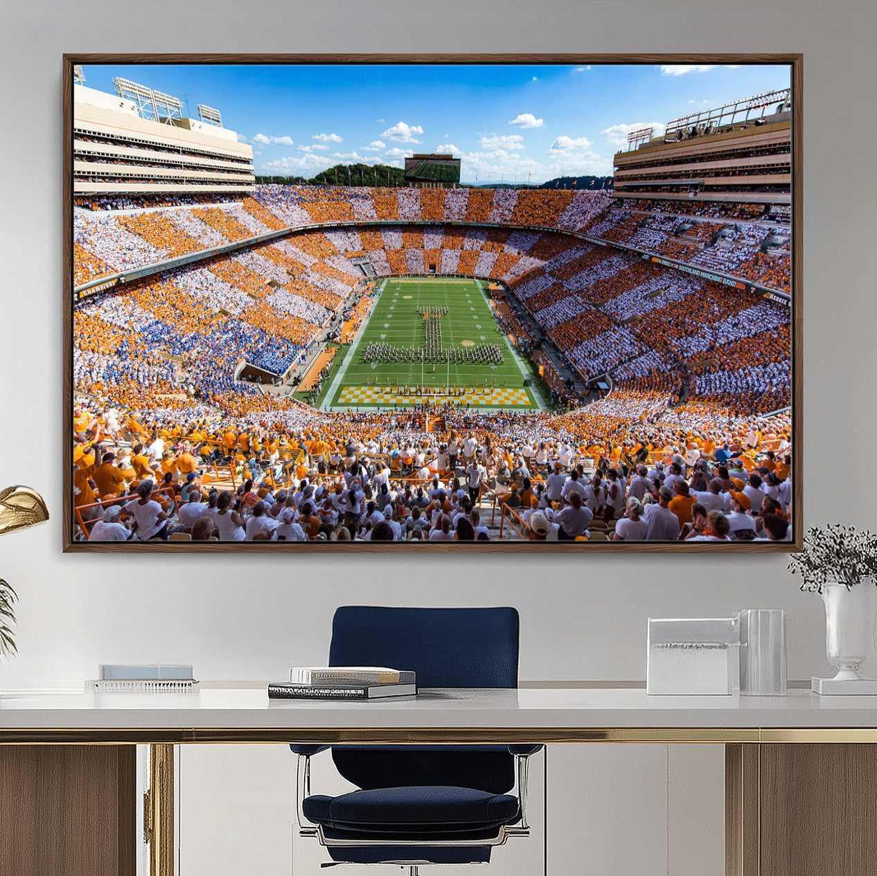 77097951-MGV-FC-36X24 - Tennessee Neyland Stadium Wall Art, Sports Arena Canvas Print, Panoramic Stadium Canvas Artwork for Home, Office