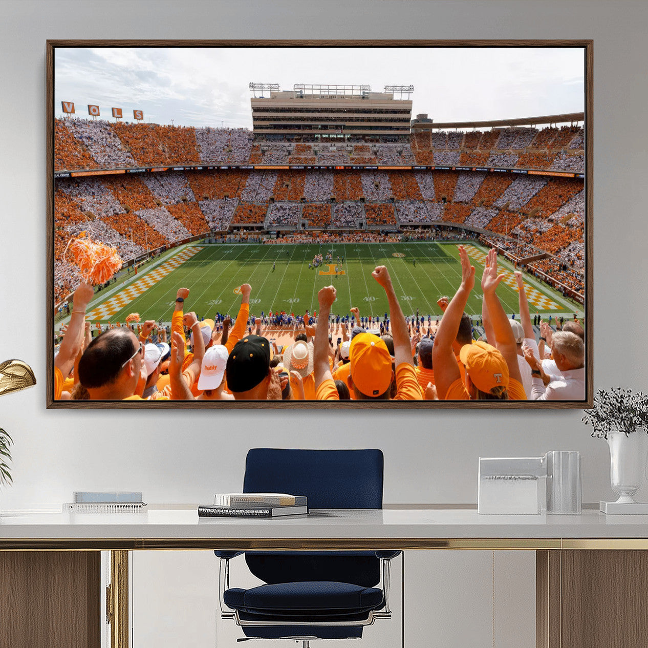 76011417-MGV-FC-36X24 - Tennessee Neyland Stadium Wall Art, Sports Arena Canvas Print, Panoramic Stadium Artwork for Home, Office
