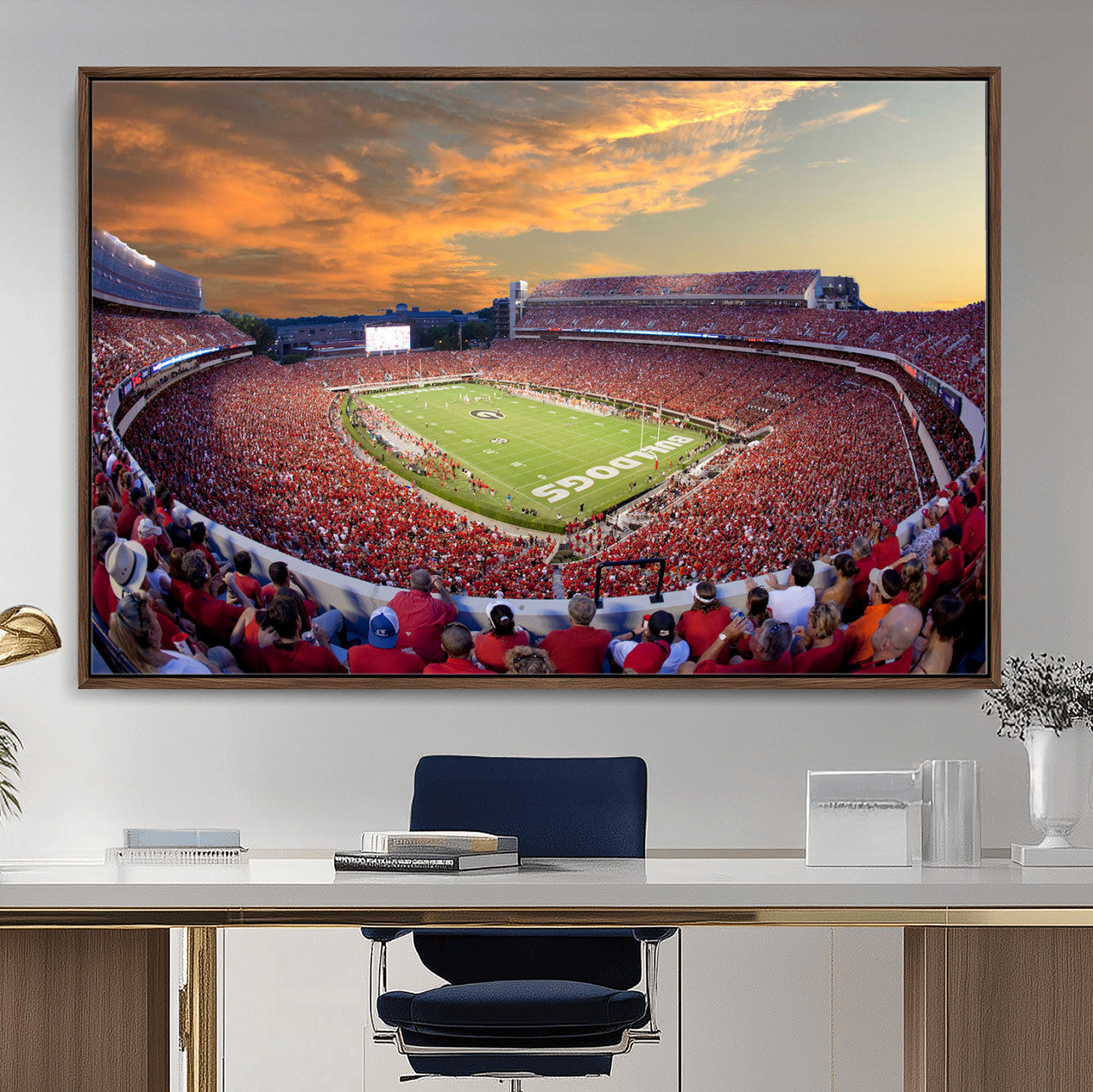 73680988-MGV-FC-36X24 - Dooley Stadium Wall Art, Sports Arena Canvas Print, Dooley Field Sanford Stadium Artwork for Home, Office