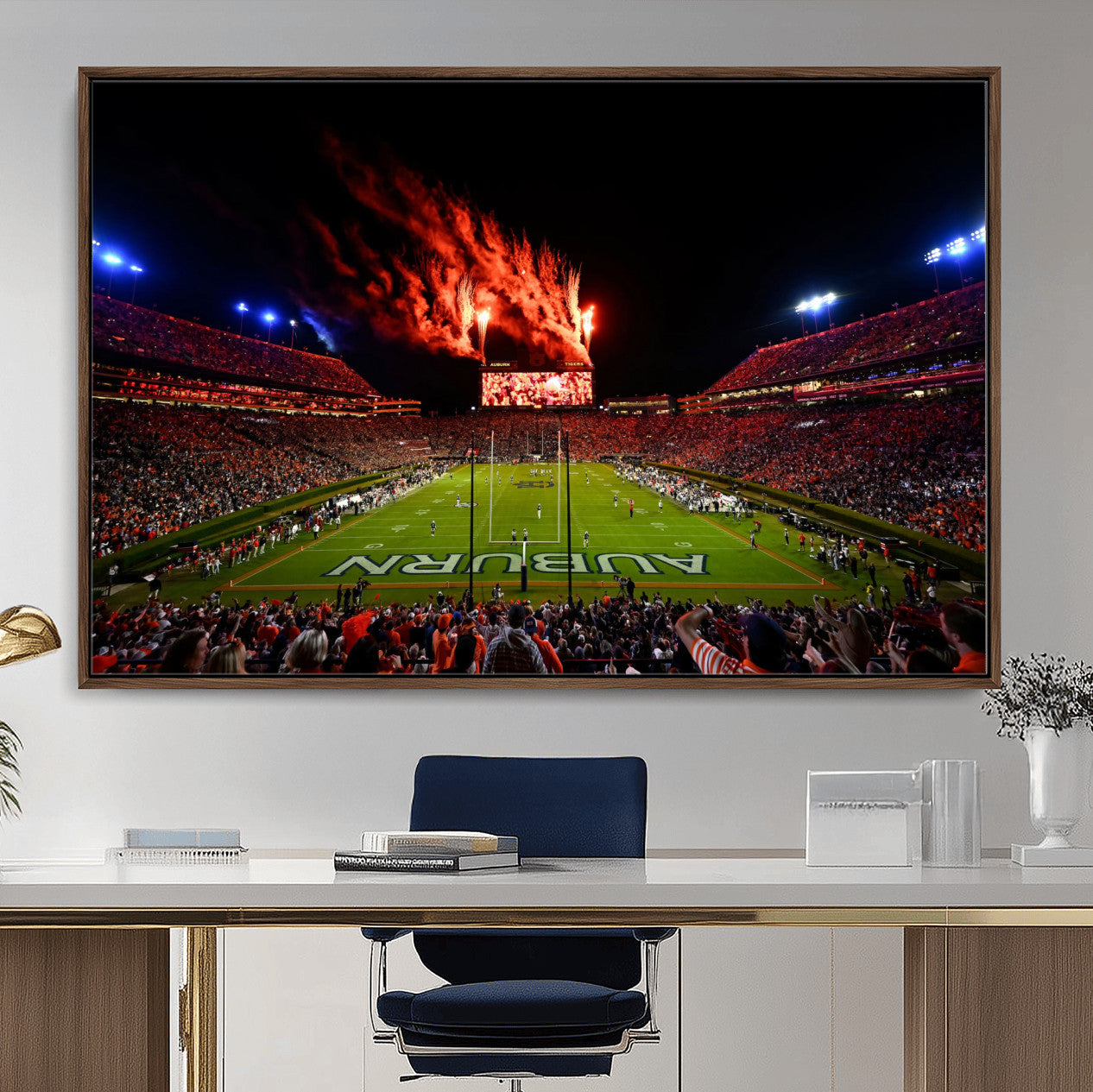 59046876-MGV-CV-36X24-Jordan-Hare Stadium Wall Art Canvas Print, Football Stadium Aerial View, College Sports Art for Man Cave or Game Room (Copy)