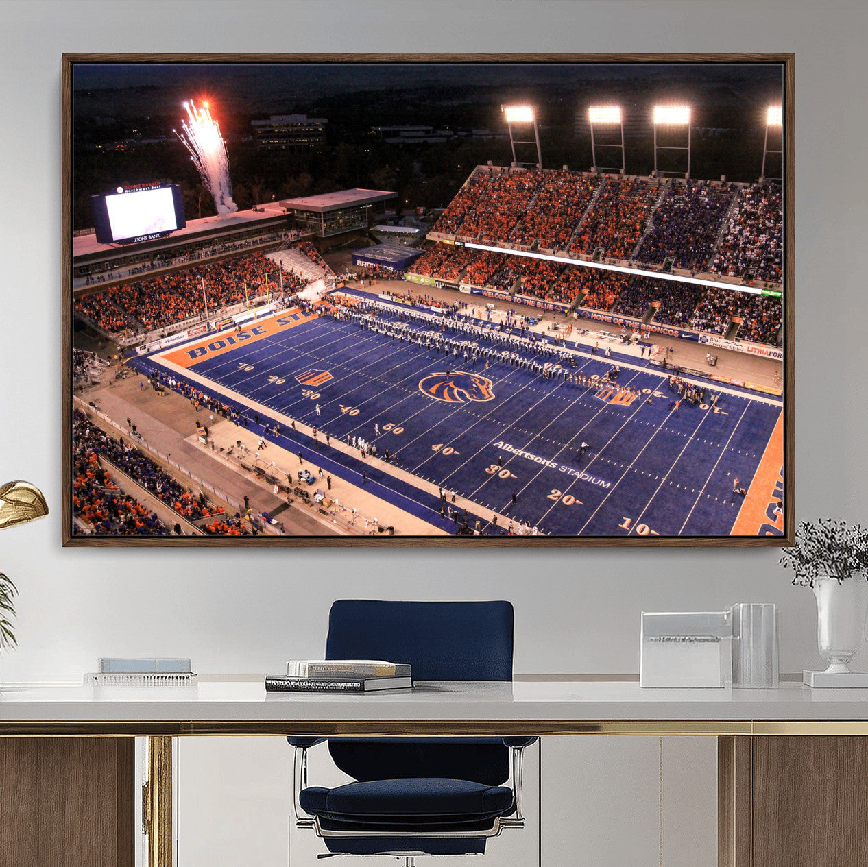 BS1001S-MGV-FC-36X24 - Boise State Broncos Albertsons Stadium Wall Art Canvas Print