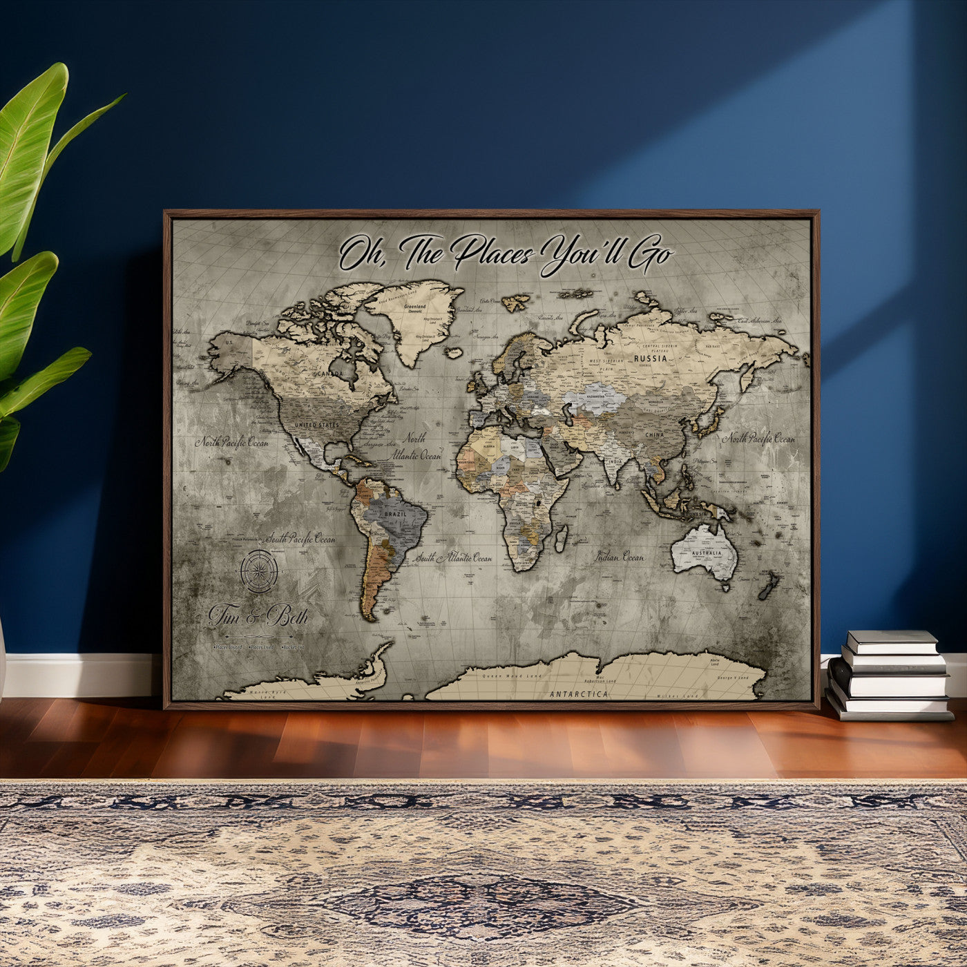 64506765-MGV-FC-36X24 - Personalize Push Pin World Map Wall Art Canvas Print with Pins – Customize  Travel Tracker Map for Home and Office Décor